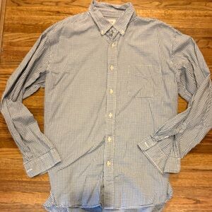 J. Crew Men's Blue Gingham Button Down Shirt